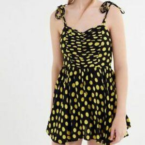 Urban Outfitters Ronnie Ruched Tie-Shoulder Romper